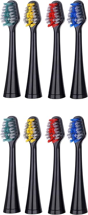 Pursonic 8 Pack Replacement Brush Heads for Pursonic Models S420,S430,S450,S620,S625, Black