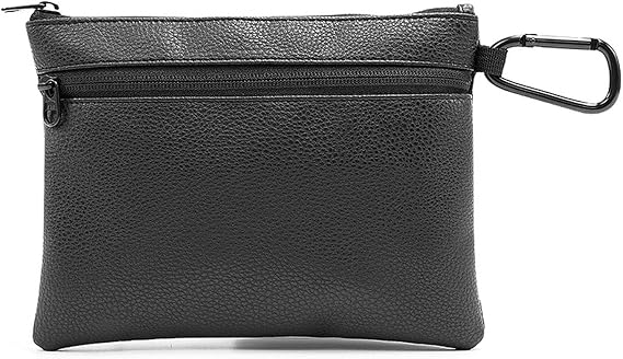 Golf Tee Bag Pouch,Golf Tee Bag with Zipper,Golf Valuables Pouch,Black Golf Ball Bag,Golf Pouch Bag for Men Women