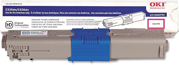 OKI Data 44469702 Toner Cartridge (Magenta) in Retail Packaging