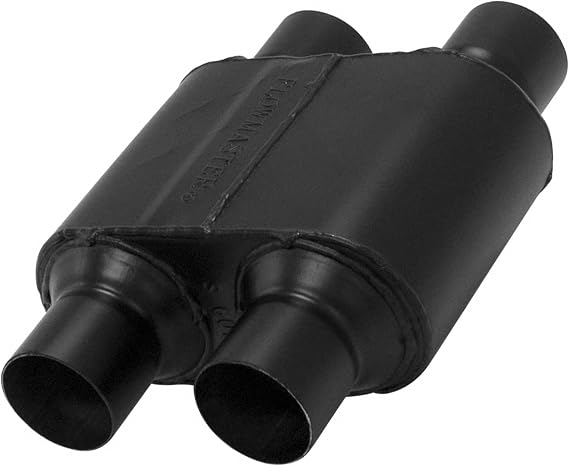 Flowmaster Super 10 Series Chambered Muffler 2.50 Dual In / 2.50 Dual Out Race-Inspired Sound 409 Stainless Steel Ideal for Muscle Cars, LS Swaps, Drag Cars & Off-Road Build (8425154)