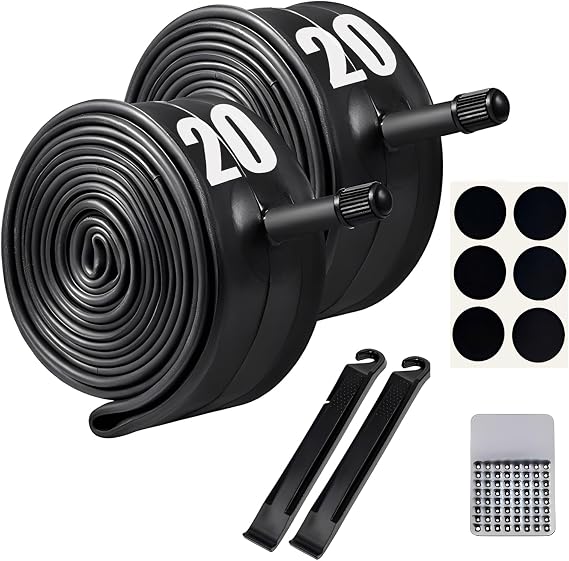 Vitog 2 Pack 20" Bike Tubes 20x1.75/1.90/1.95/2.125 AV32mm Valve 20" Schrader Bicycle Tubes Compatible with 20x1.75 20 x 1.90 20 x 1.95 20x2.0 20 x 2.10 20 x 2.125 Most Bike Tire Tubes