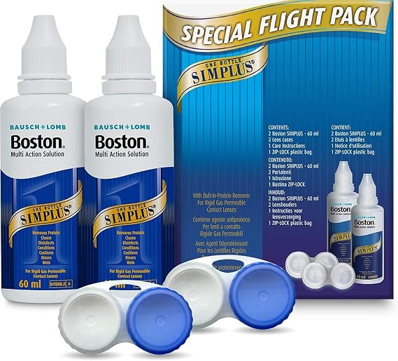 Boston Simplus Travel Contact Lens Solution, for RGP Lenses, 2 x 60 ml