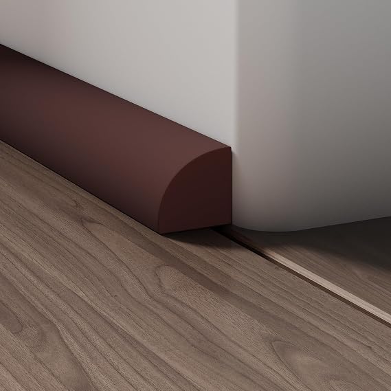 Flexible Quad Moulding, Peel and Stick, Corner Moulding Trim, Waterproof Rubber Quad Moulding, Suitable for Use on Floors, Bathrooms and Countertops (0.7 W x 0.86 H x 79 L,Deep Coffee Color)