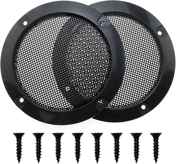 MEETOOT 2pcs Cold Rolled Steel Loudspeaker Net Cover 3" Grill Cover with Mounting Screws for DIY Speaker and Car Speaker