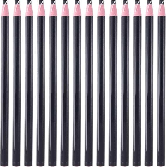 PAGOW 14 Pcs Black Pencil for Fabric, Pull-Line Sewing Fabric Marking Pencils, Easy to Use Washable Tailor Markers for Sewing Dressmaker Craft (Black, 6.69inch)