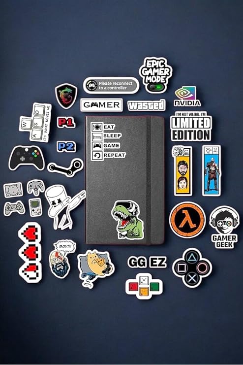 Gamer Gaming Oyuncu Sticker Paketi/Bullet Journal Defter Çıkartma Ajanda Laptop Etiket, 986746153465416