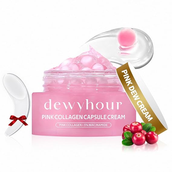 dewyhour Pink Collagen Customizable Capsule Face Cream Glow & Firm
