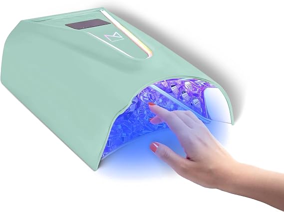 M Crystal Cure 128W UV/LED Nail Lamp, 45 LEDs | Teal | Cordless, Rechargeable, Auto Sensor | For Manicures & Pedicures