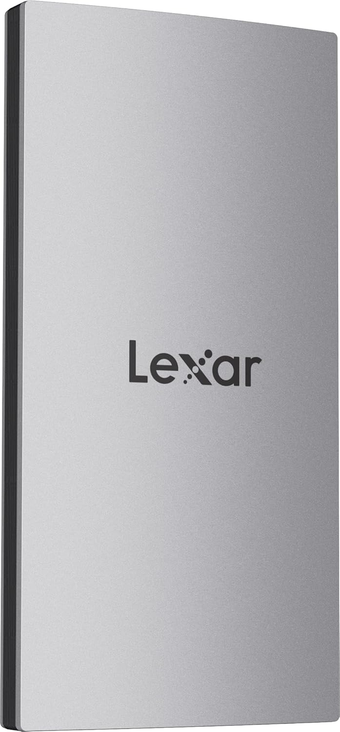 Lexar 2TB ES3 External SSD, Up to 1050MBs Read, Storage Expansion, Compatible wUSB-C Smartphones, iPhone 1516, PC, Mac, Tablets, Sleek & Sturdy Design, Silver LES3002T-RNSAU