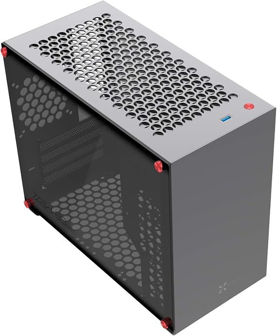 Micro ATX Case Aluminum ZZAW B3 Computer Case MATX PC Case Gray Color Portable Computer Chassis for Gaming Office Personal Home DIY-B3
