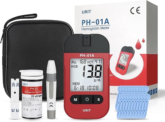 Hemoglobin Test Kit Hb Test, Hemoglobin Meter with 25 Test Strips