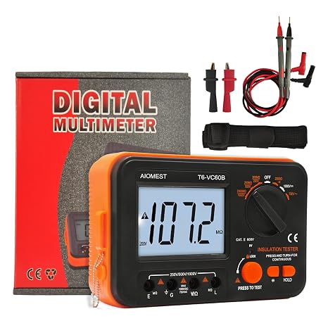 Megohmmeter 1000V Megaohm Meter, AIOMEST Insulation Resistance Tester VC60B