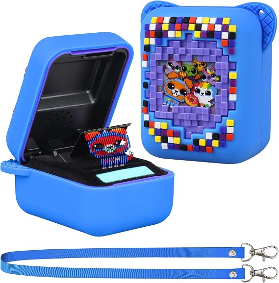 Silicone Cover Case for BITZEE Interactive Toy Digital Pet with 15 Animals Inside, Soft Silicone Protective Bag, Protective Skin Sleeve for Bitzee Virtual Electronic Pets Accessories, Blue