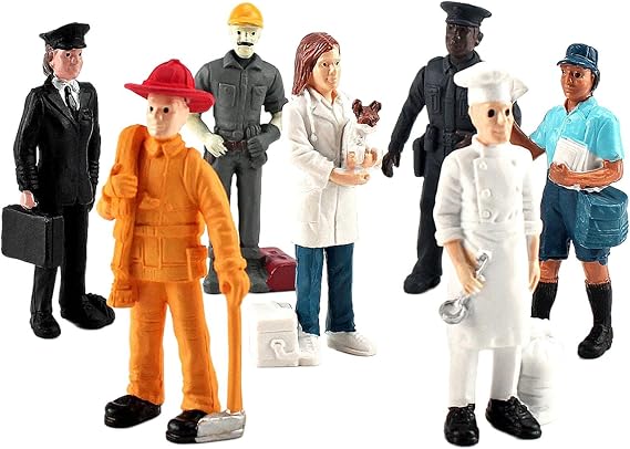 Simulation Miniature People Model Figurines Firemen Baker Postman Veterinary