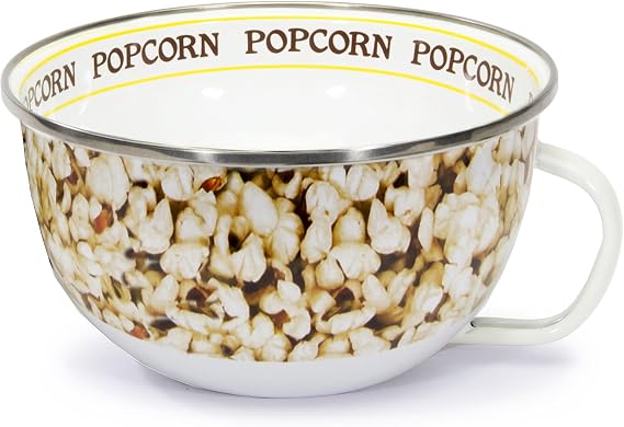 Golden Rabbit Enamelware 24oz Sharing Bowl, Popcorn | 24 ounce bowl