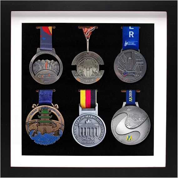 Medal Display Case Shadow Box Frame, Black, 12x12
