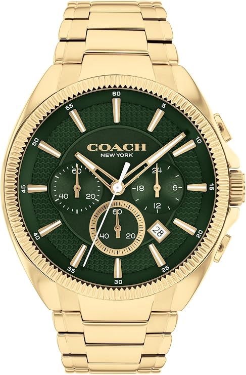 Coach Jackson Men's Chronograph Watch - Date Window and Subdials for Hours, Minutes, Seconds - Water Resistant 3 ATM/30 Meters - Gift for Him - Premium Fashion Timepiece for Everyday Wear - 45mm