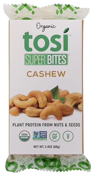 Tosi, Bar Cashew Superbites Organic, 2.4 Ounce