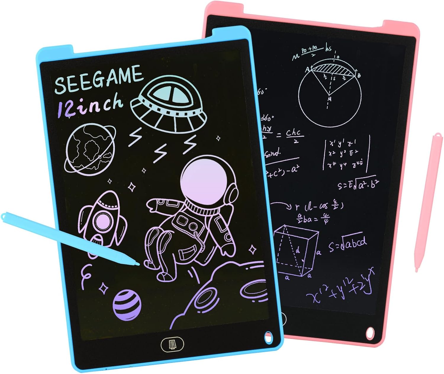 SEEGAEM LCD Writing Tablet for Kids, 12 inch Colorful Electronic Drawing Pads, Erasable Reusable Learning Tablet Toddler Doodle Board, Educational Learning Toy for 3-8 Years Old, Kids GiftsBlue