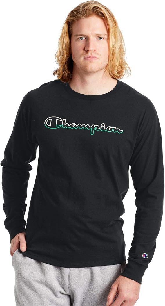 Champion Men'S Classic Long Sleeve Tee, Split Script