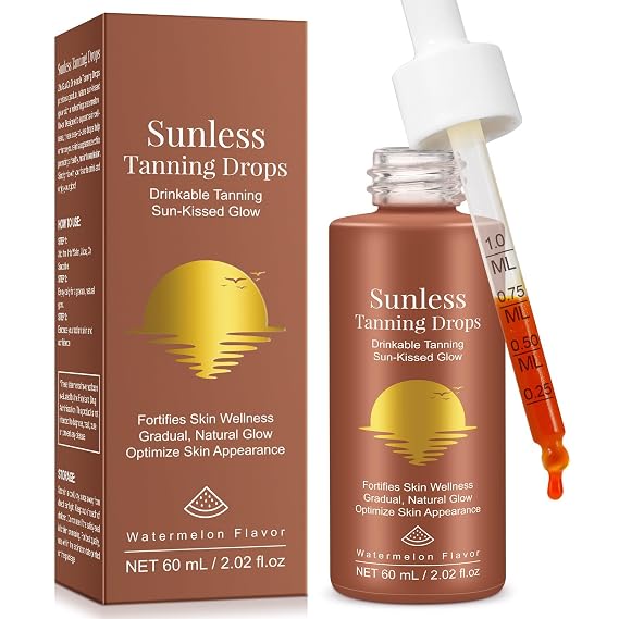 Sunless Tanning Drops to Drink, Sunless Tanning Liquid Drops - Tan Theory Drop to Drink, Moisturizing Tanner for Face and Body, Enhancing Your Natural Skin Tone (1PC)