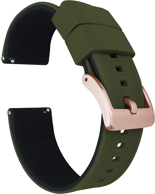 BARTON Elite Silicone Watch Bands - Gold Buckle Quick Release