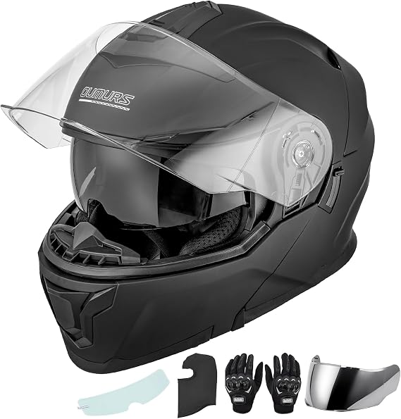 OUMURS Modular Motorcycle Helmets Full Face Flip up Street Bike Motorcycle Helmet for Unisex Adult Model 912
