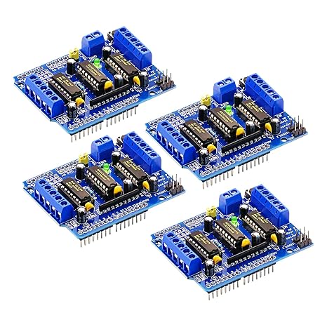 4Pack L293D Stepper Motor, DC Motor Drive Shield Stepper Motor Drive Shield Expansion Board Electric Control Panels Compatible with Arduino