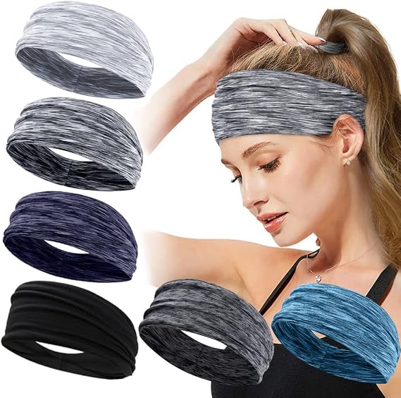 TERSE Workout Headbands for Women Non Slip Sweatbands Hair Bands for Women Athletic Hair Sports Yoga Running Moisture Wicking Men Head Band