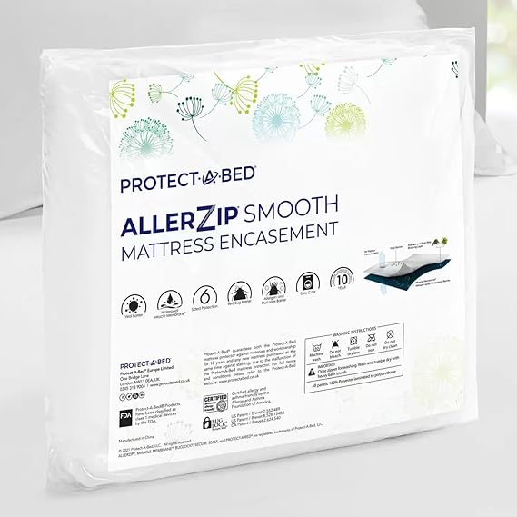 Protect-A-Bed, Allerzip Mattress Encasement, 11 - 18 Height, Waterproof, Zippered, 6-Sided, Twin-XL