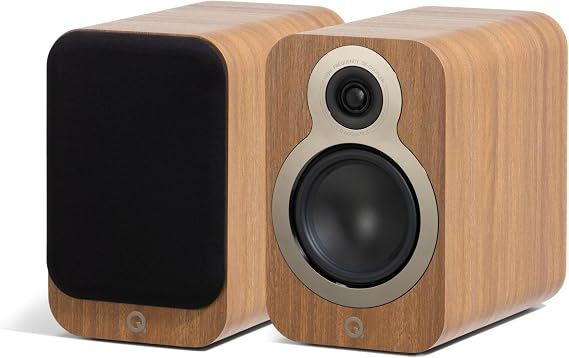 Q ACOUSTICS 3020c Compact Bookshelf Speakers - Pair - 2-Way Reflex Enclosure Type, 4.75" Bass Driver, 0.9" Tweeter - Stereo/Passive Speakers for Home Theatre Sound System (Pin Oak)