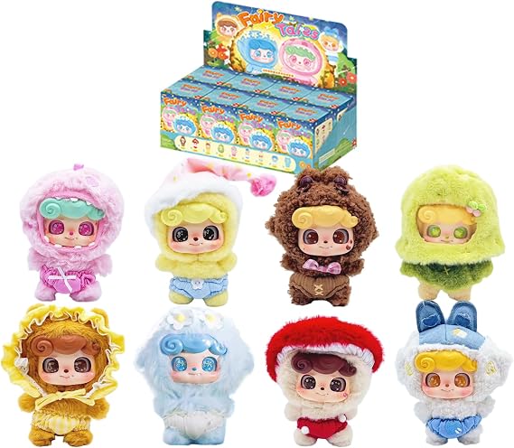 CALEMBOU Plush Blind Box Whole Set, Q.Kid Fairy Tales Series Stuffed Toy, Kawaii Mystery Vinyl Plush Keychain Collectible for Birthday Gift Unrepeated