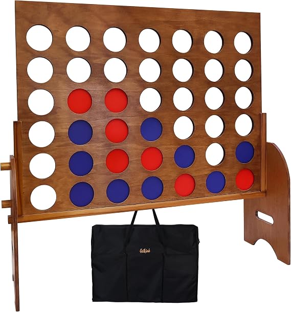 GOTHINK Giant 3Ft Four in a Row Yard Game with Carrying Case Indoor Outdoor Family Game