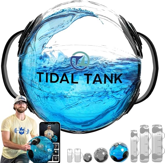 Tidal Tank Sphere Mini - Heavy Bag Aqua Ball, Water Weight - Sandbag Weight Set for Home Gym, Adjustable Sand Bags Weights Workout - Portable Exercise Fitness Equipment - Workout Videos