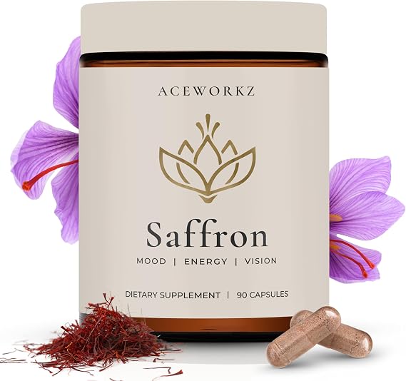 ACEWORKZ Appetite Suppressant for Weight Loss Organic Saffron Extract with BioPerine for Enhanced Absorption Supports Energy & Mood (90 Capsules)