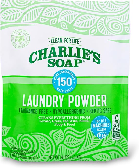 Charlie's Soap Laundry Powder Detergent, 150 Loads, 1 Pack