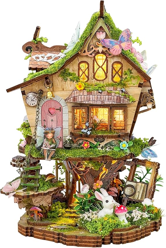 Book Nook for Adults, Booknook DIY Miniature House Kit, 3D Wooden Puzzles Bood Gifts for Book Lovers Women Friends - Rowan's Tree House