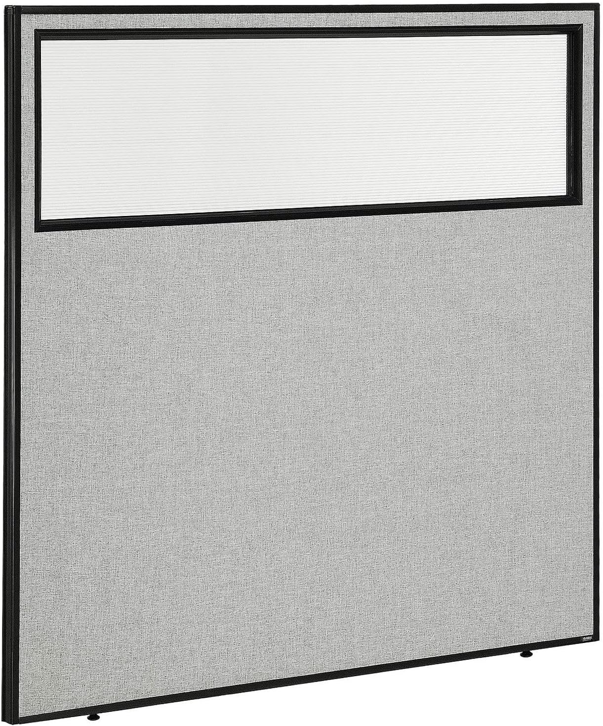 Global Industrial 60-14W x 60 H Office Partition Panel with Partial Window, Gray