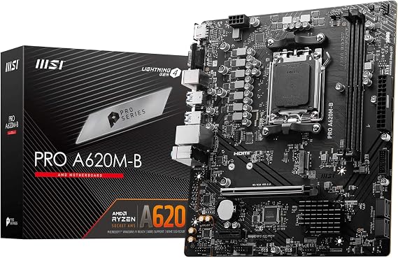 MSI PRO A620M-B AM5 DDR5 6800MHZ(OC) HDMI VGA M.2 USB3.2 JARGB_V2 matX