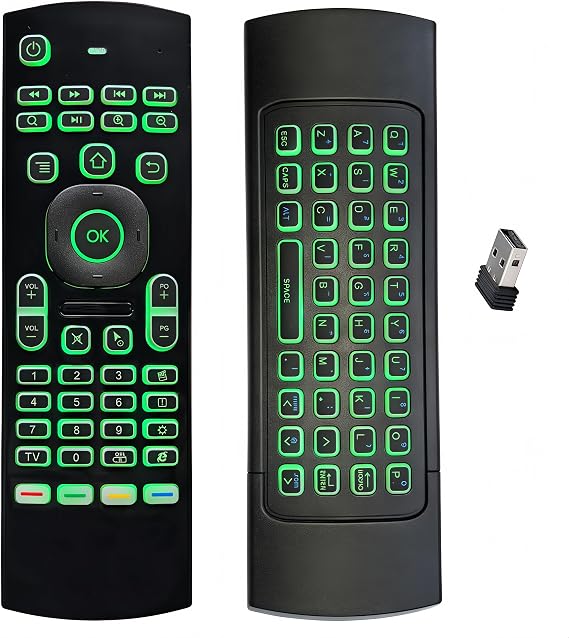 MX3 2.4G Air Remote Mouse Multifunctional with 7 Color Backlit Remote Control, Mini Wireless Keyboard & Infrared Remote Control Learning for Android TV Box, Projector, PC, MAC,PS3,Pad,Xbox