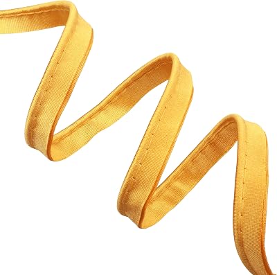 IDONGCAI Piping Trim Bias Tape with Cord 0.5inch Edge Trim for Sewing Home Decor 5 Yards Golden