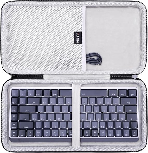 LTGEM Case for Logitech MX Mechanical Mini Wireless Illuminated Keyboard | Hard EVA Shell, Water-Resistant, Shock Protection, Scratch-Resistant Interior, Portable Travel Storage Case Only