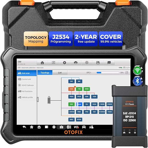 OTOFIX EvoScan Ultras J2534 OBD2 Scanner, Bidirectional Diagnostic Scan Tool with Intelligent Topology 2.0, ECU Code Reader for Cars 2-Year Free Updates, 40+ Services, FCA SGW, CANFD DoIP