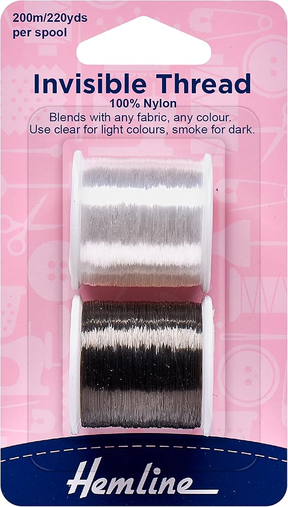 Hemline Invisible Thread (Clear & Smoke) - Nylon, 200M