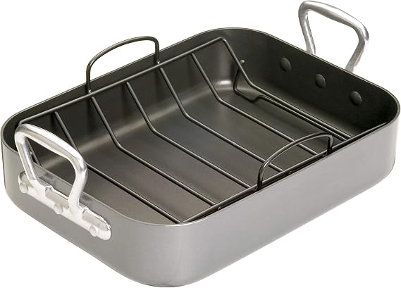 MasterClass Roasting Tin with Rack, Teflon Xtra Non-Stick Coating,40x28cm