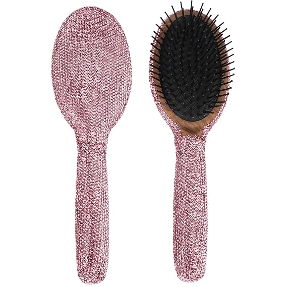 Bling Crystal Hair Brush Detangle for Women, Detangling Brush For Curly, Detangle Brush, Wet Thick Hair Brush For Women(Purple)