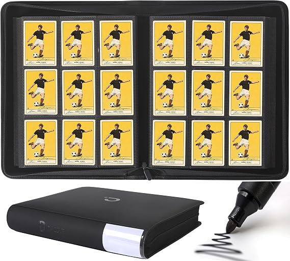 Premium Card Binder 9 Pocket - Holds 864 Cards, 9 Pocket Card Collection Album with Zipper Compatible with Trading, Sports & Sports Cards（Black）