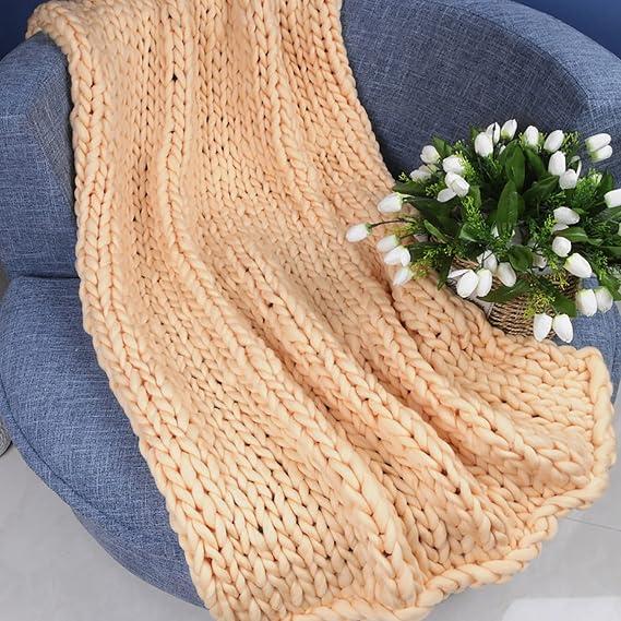 Chunky Knitted Throw Blanket for Couch Chair Sofa Bed,Handmade Knit Blanket,Cozy Throw Yarn Blanket,Tight Braided Thick Cable Knit Throw for Sofa Or Bed,Home Decor ( Color : J , Size : 100x200cm )