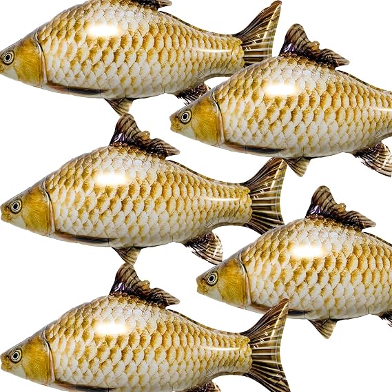 5Pcs Realistic fish balloons,Inflatable Carp Balloons for Fishing Party DecorationsOcean ThemeSummer Pool DecorPhoto Props for Kids and Adults