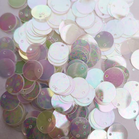 200pcs Flat Sequins Iridescent Spangles Craft Loose Sequins for Embroidery, Applique, Knitting, Arts, Crafts, and Embellishment (8mm)